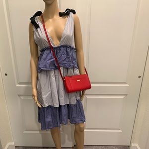 Layered ruffle midi dress